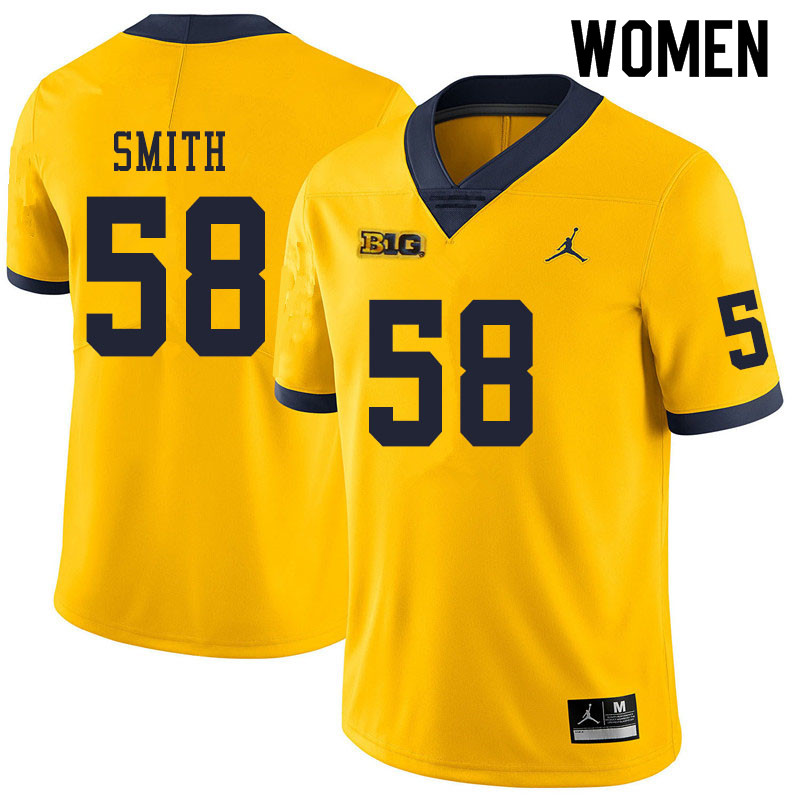 Women #58 Mazi Smith Michigan Wolverines College Football Jerseys Sale-Yellow